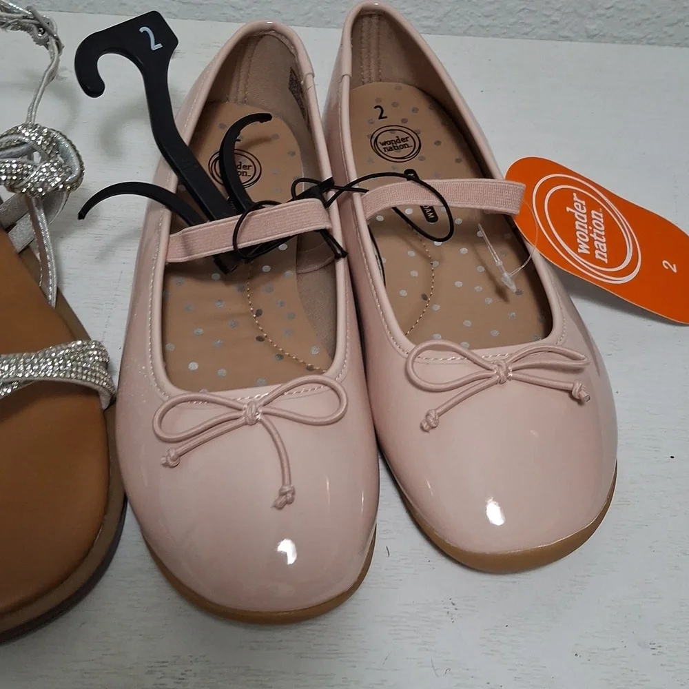 Kids Shoes Pink Flats And Sparkle Sandels